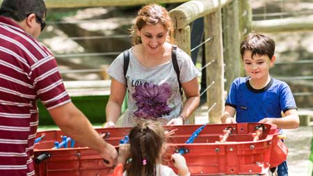 Niños divirtiendose en familia